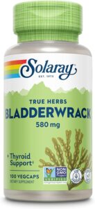 SOLARAY Bladderwrack Seaweed 580 mg Healthy Thyroid Balance, Supports Non-GMO & Vegan 100 VegCaps